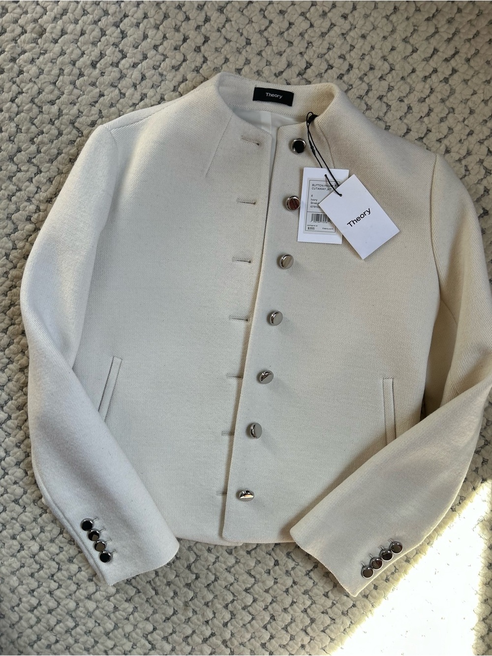 Theory Women's Cream Button-Front Blazer Jacket